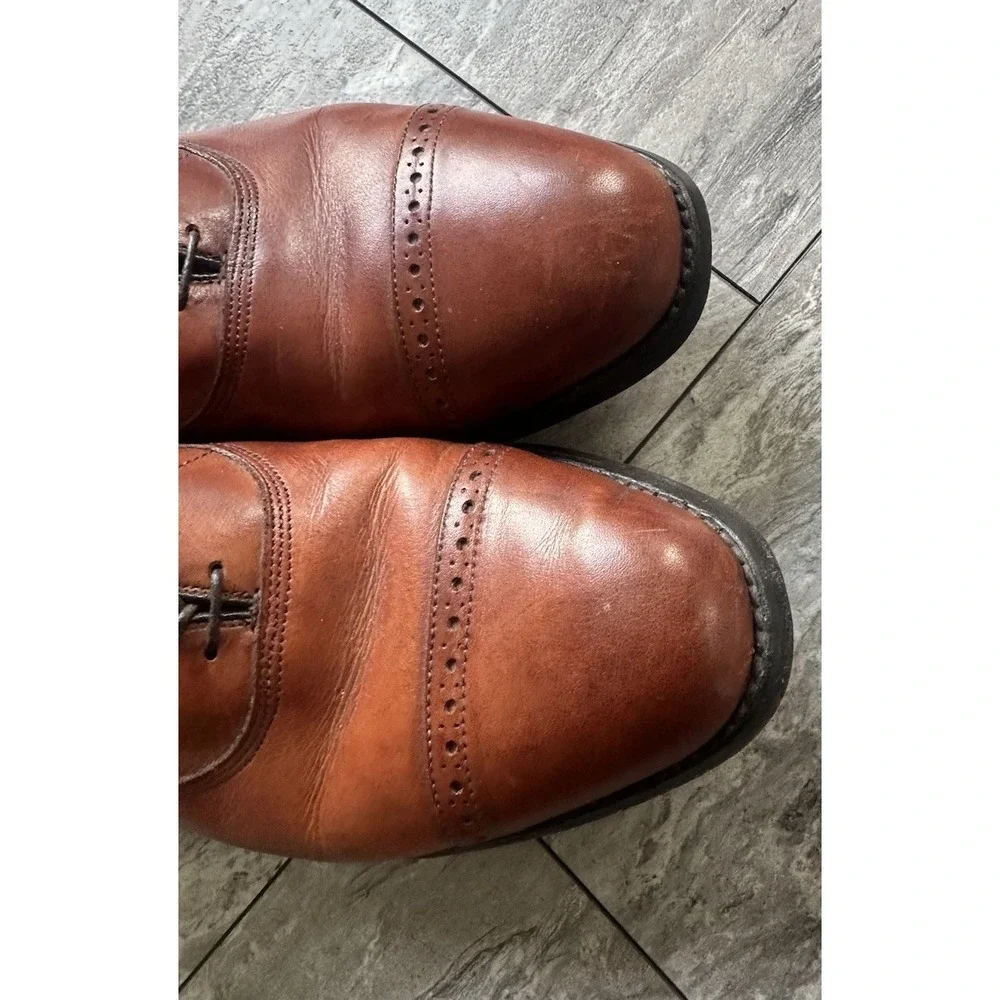 Allen Edmonds Clifton Leather 9.5 D Brown Cap Toe Oxford Dress Shoes